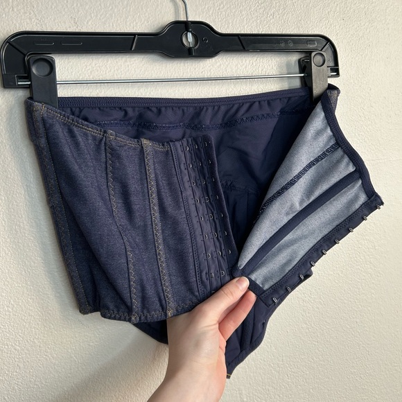 Urban Outfitters Out From Under Strapless Denim Bustier Corset Top Size L - Picture 8 of 11